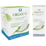 Organyc Organ(y) c, Flache Slipeinlagen aus 100% zertifizierter Bio-Baumwolle & Organ(y) c, Hygienebinden für den täglichen Gebrauch mit gefalteten Flügeln aus 100% Bio-Baumwolle - 10er-Packung