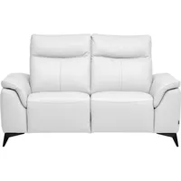 Belluti 2-Sitzer-Sofa Alan, Weiß, Metall, Echtleder, Dickleder, 176x105x98 cm, Typenauswahl, Lederauswahl, Stoffauswahl, Rücken echt, Wohnzimmer, Sofas & Couches, Sofas, Ledersofas