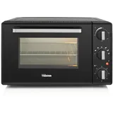 Tristar Minibackofen, Kleiner 28L Tisch-Backofen Mini-Ofen mit Umluft & Timer Pizzabackofen schwarz