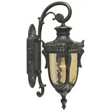 Elstead Lighting Wandlaterne 1-flammig Glas, Metall spritzwassergeschützt IP44 E27 bronze