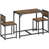 Tectake tectake® Sitzgruppe, 3-teilig, Industrial Style, mit höhenverstellbaren Kunststofffüßen