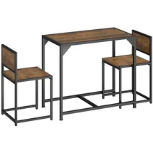 Tectake tectake® Sitzgruppe, 3-teilig, Industrial Style, mit höhenverstellbaren Kunststofffüßen