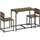 Tectake tectake® Sitzgruppe, 3-teilig, Industrial Style, mit höhenverstellbaren Kunststofffüßen