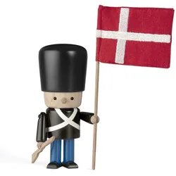 Dänische Königliche Garde - Holzfigur schwarze Uniform 9,8 x 9,3 x 22 cm