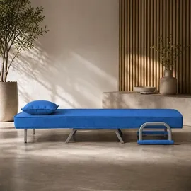 Makika Schlafsessel TED Stoff 59 x 83 x 0 cm Blau mit Kopfkissen