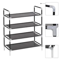 vidaXL Schuhregal 100 x 80 x 57 cm schwarz / schwarz