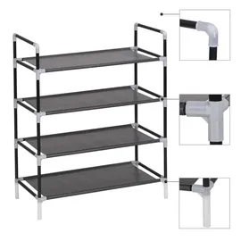 vidaXL Schuhregal 100 x 80 x 57 cm schwarz / schwarz