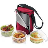 Tescoma Essenträger FRESHBOX, mit 3 Dosen 1.5 l, bordeauxrot