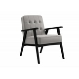 andas Sessel »Alvared«, Wellenunterfederung für hohen Sitzkomfort, Buche-Massivholz in schwarz grau