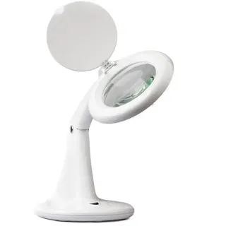 Prym 610384 Leuchtlupe mit Standfuß Lupe mit LED-Lampe, Glas, weiß, Einheitsgröße