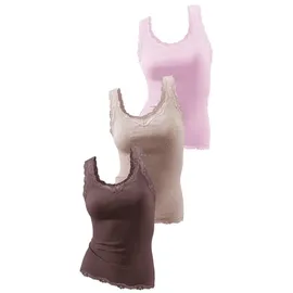 H.I.S. H.I.S Spitzentop in rosé, braun, taupe | Gr.: 36-38