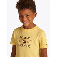 Tommy Hilfiger T-Shirt mit Label-Print, Gelb, 92
