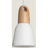 LEDKIA Retilles 1-flg. E27 40 cm rund weiß Keramik Holz