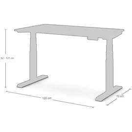Assmann Electronic ASSMANN Schreibtisch, Schwarz Weiß, Metall, 120x121x70 cm, Arbeitszimmer, Schreibtische, Bürotische
