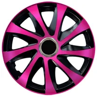 NRM Radkappen Drift Extra, 14 in Zoll, (4-St) Radkappen 14 Zoll 4er Set rosa|schwarz