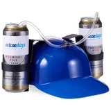 Relaxdays Party Trinkhelm  Blau/Schwarz/Transparent