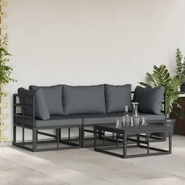 vidaXL Gartensofa-Set 4 pcs Metall schwarz
