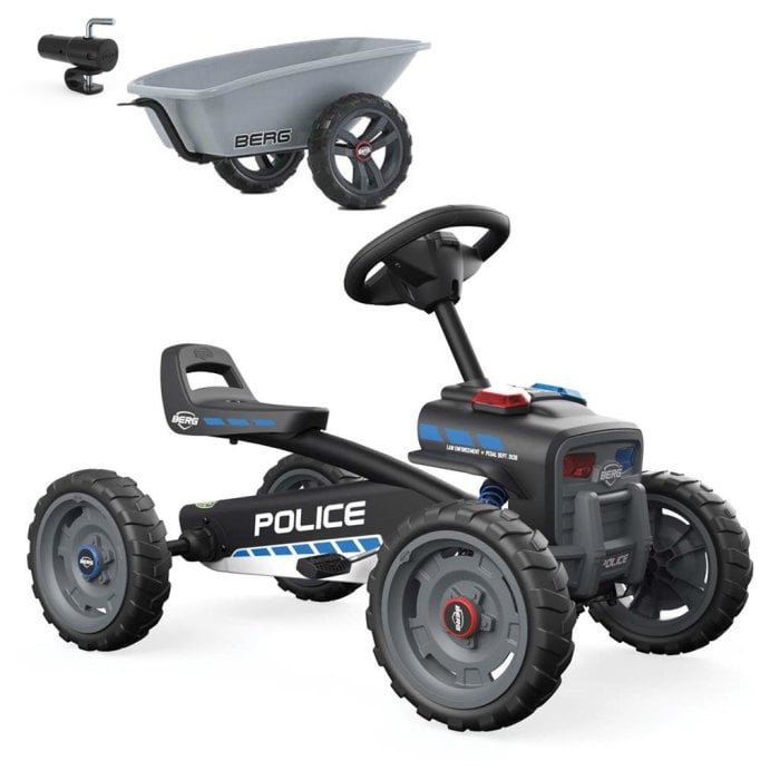 BERG Gokart Buzzy Police inkl. Soundbox mit Anhänger