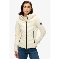 Superdry für Damen. W5011904A Storm Hooded Fleece Jacke gebrochene Bank (M), Weiß, Lässig, Recyceltes Polyester, Nachhaltig