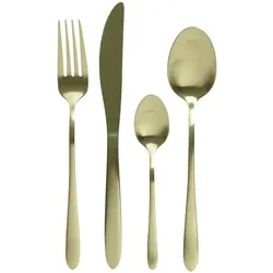 Besteck Set BRIT für 4Personen Edelstahl Tafelbesteck 16teilig gold