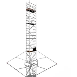 Altec Gerüst Rollfix 1000 Arbeitshöhe 10m, Standardtraverse mit Ø 125mm Rollen und 4 Auslegern