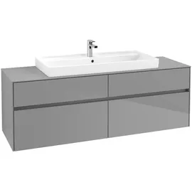 Villeroy & Boch Collaro Waschbeckenunterschrank 160 x 55 cm Glossy Grey