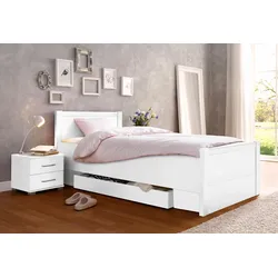 Bett PRIESS "Husum Schlafzimmer Jugendzimmer Rahmenbett", weiß, B:110cm H:85cm L:208cm, Betten, Bettgestell Jugendbett, mit Komforthöhe verschiedene Ausführungen hochwertige Premium Qualität