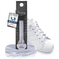 Leazy flat Schnürsenkel, Weiß, M: Bis 5 Ösen pro