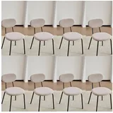 LuxusKollektion Esszimmerstuhl Esszimmerstuhl 8er Set Stapelbar Gepolstert Metallbeine Khaki 8er-Set grün