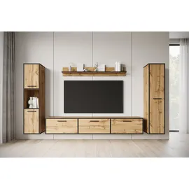 INOSIGN Wohnwand »BOGOTA XL, Vitrine Türanschlag links/rechts wechselbar« 4 Stk. tlg., beige