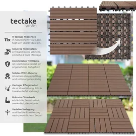 Tectake Terrassenfliesen Tegulas 31 x 31 x 2 cm braun