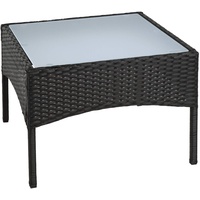 ESTEXO Polyrattan Beistelltisch Rattan Tisch Gartentisch Balkontisch Loungetisch Möbel (Schwarz)