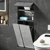 Toilettenpapierhalter Unterputz Wandeinbau-Toilettenpapierhalter mit Integriertem Mülleimer und Schrank, Toilettenbürstenhalter für Die Badezimmersanierung, Verdeckte Metall-Taschentuchbox