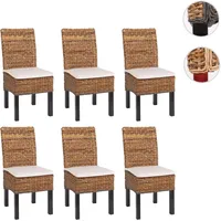 Mendler 6er-Set Esszimmerstuhl Korbstuhl M69 Stuhl BALI Bananengeflecht ~