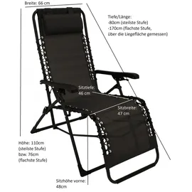 DEGAMO NIZZA Relaxsessel 58 x 70 x 110 cm schwarz