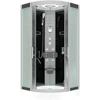 AcquaVapore D58-03M0 Komplettdusche mit Schiebetür 80 x 80 cm Schwarz Sicherheitsglas D58-03M0