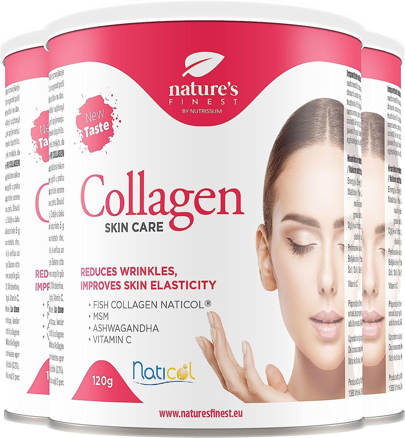 Nature's Finest Kollagen SkinCare Naticol® - Premium Gepatenterter Fisch kollagen 3x120 g