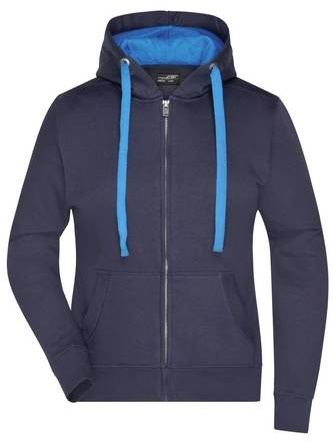 Ladies' Hooded Jacket Premium Sweat-Jacke mit Bionic®-Finish blau, Gr. L