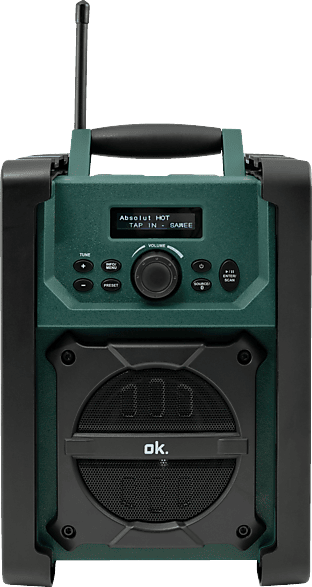 OK. ORD 310 DAB+ Radio, Tuner-DAB, Tuner-FM, DAB+, FM, Bluetooth, Schwarz/Grün