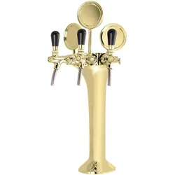 Schanksäule, Bierzapfsäule - Gold, 3-Leitig: Elegante & Hochwertige Zapfanlage für Bars & Restaurants (Paketpreis), "Topp-Qualität!"