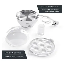 GOURMETmaxx Eierkocher 7 Eier + Eipicker Weiß