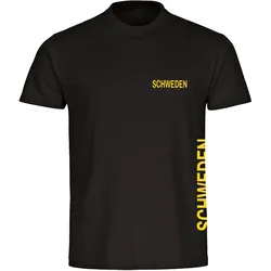 multifanshop Herren T-Shirt - Schweden - Brust & Seite - Druck gelb - Männer