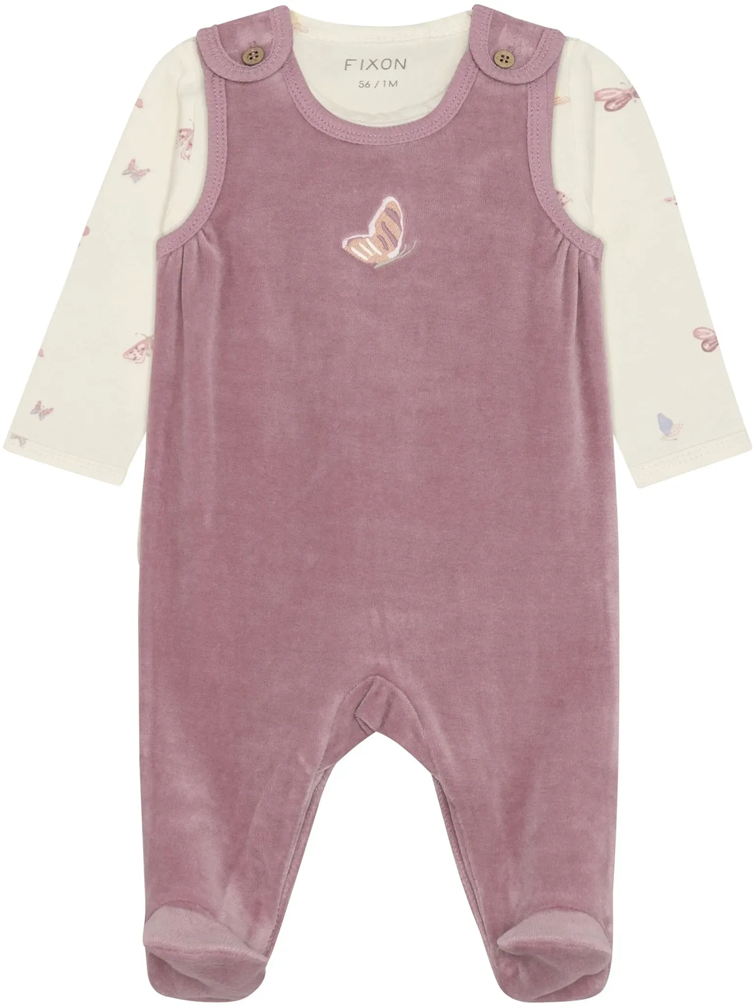 Fixoni Nicki-Stramplerset Schmetterlinge, rosa | natur, 56