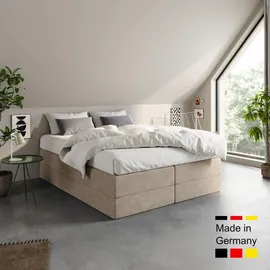 home collective Boxspringbett 160 x 200 cm H3 Beige