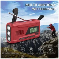 yozhiqu Solar-Handkurbel-Radio, Notfall tragbares Radio für Outdoor-Camping Digitalradio (DAB) rot