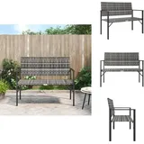 Gartenbank 2-sitzer Grau Poly Rattan - Gartenbank - Outdoor Möbel - Balkonmöbel - Terrassenmöbeln - Rattan Gartenmöbel