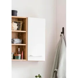 WELLTIME Hängeschrank "Soria", weiß (eichefarben, weiß), B:30cm H:64cm T:20cm, Schränke, Hängeschrank