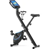 Gymtek Klappbar Magnetischer Heimtrainer Fahrrad für Zuhause bis 120kg, Hometrainer Fahrrad 8 Widerstandsstufen, 4kg Schwungmasse, Ergometer Heimtrainer mit LCD Display (Schwarz und blau)