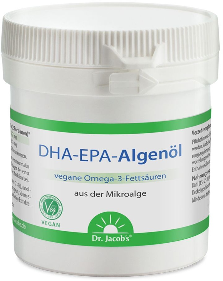Dr. Jacob's DHA-EPA-Algenöl Kapseln Omega-3-Fettsäuren aus Algen vegan 60 St 60 St Kapseln