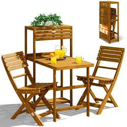 Garten-Sitzgruppe 3-tlg Akazienholz FSC®-zertifiziert klappbar